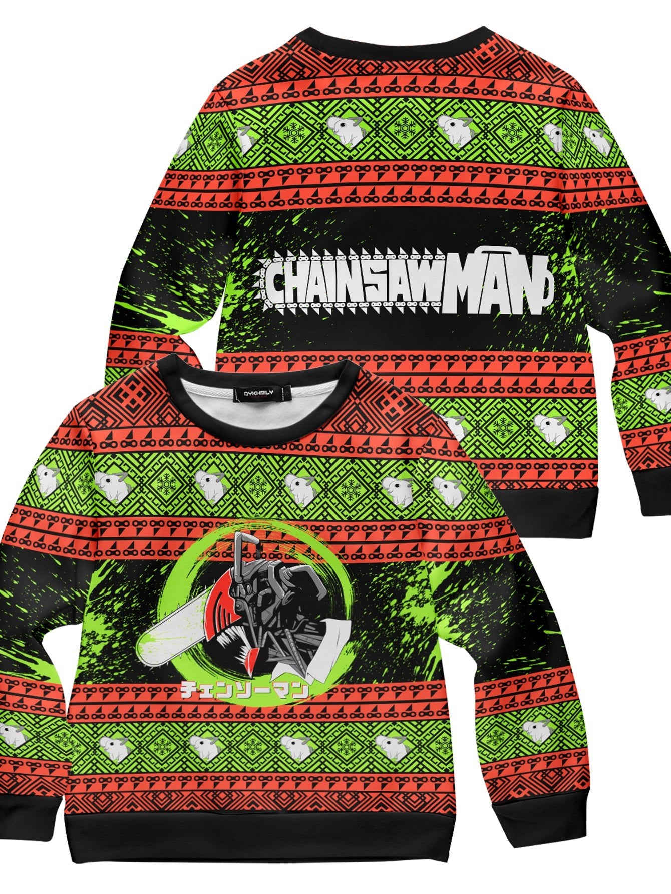Fandomaniax - Chainsawman Xmas Kids Unisex Wool Sweater