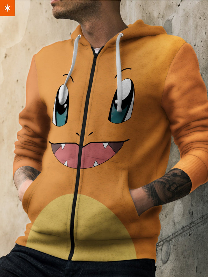 Fandomaniax - Charmander Unisex Zipped Hoodie