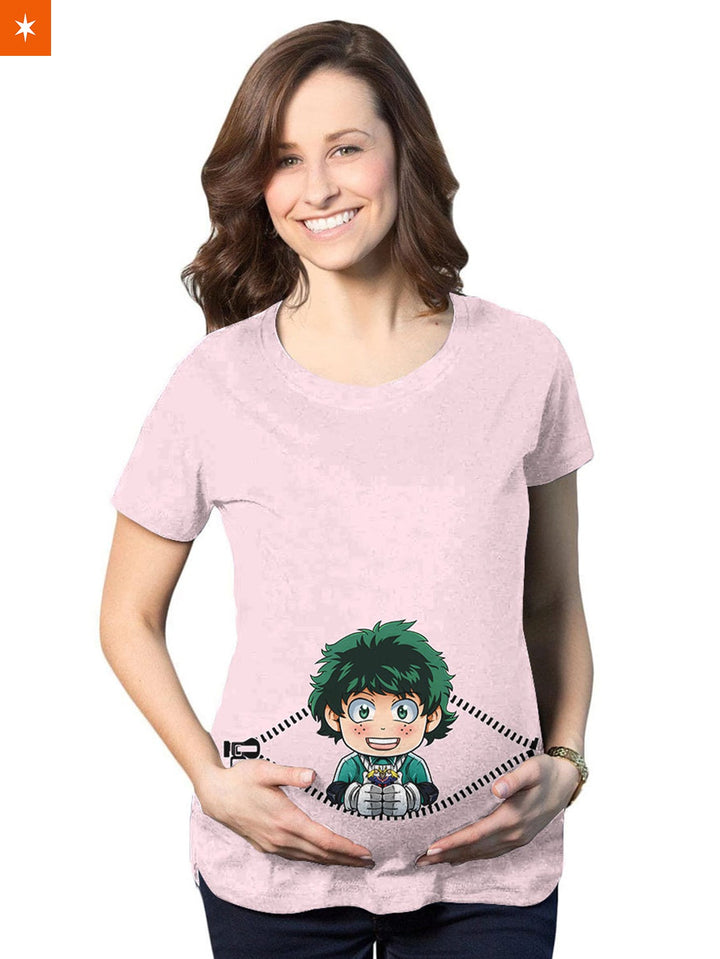 Fandomaniax - Chibi Deku Peeking Maternity T-Shirt