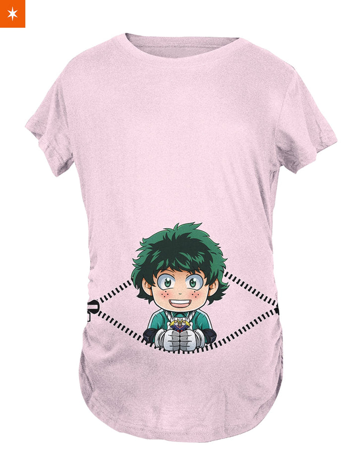 Fandomaniax - Chibi Deku Peeking Maternity T-Shirt