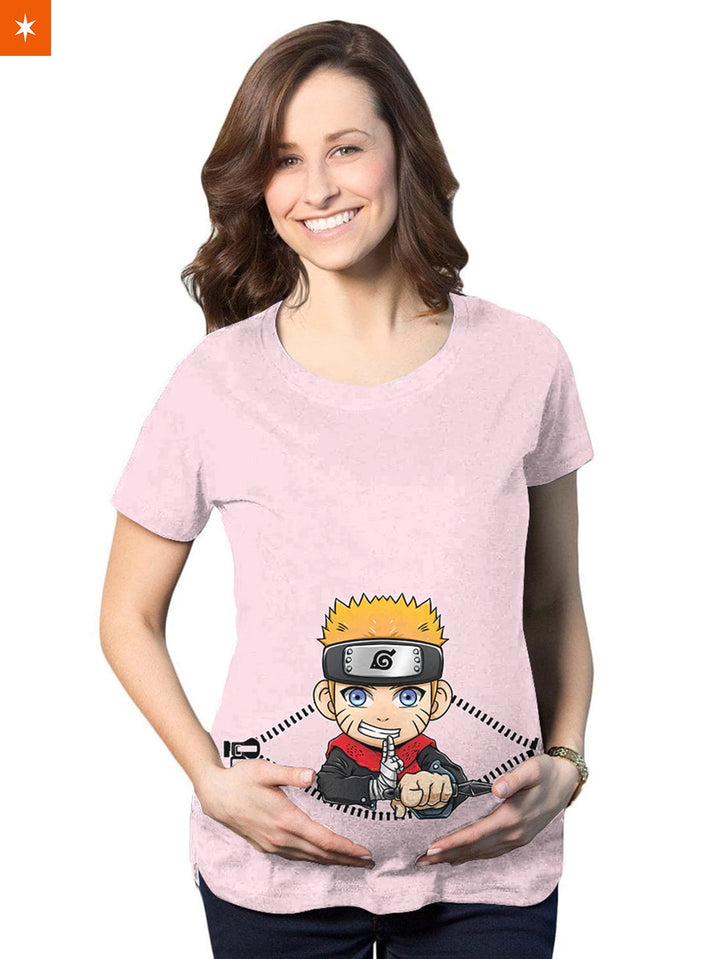 Fandomaniax - Chibi Naruto Peeking Maternity T-Shirt