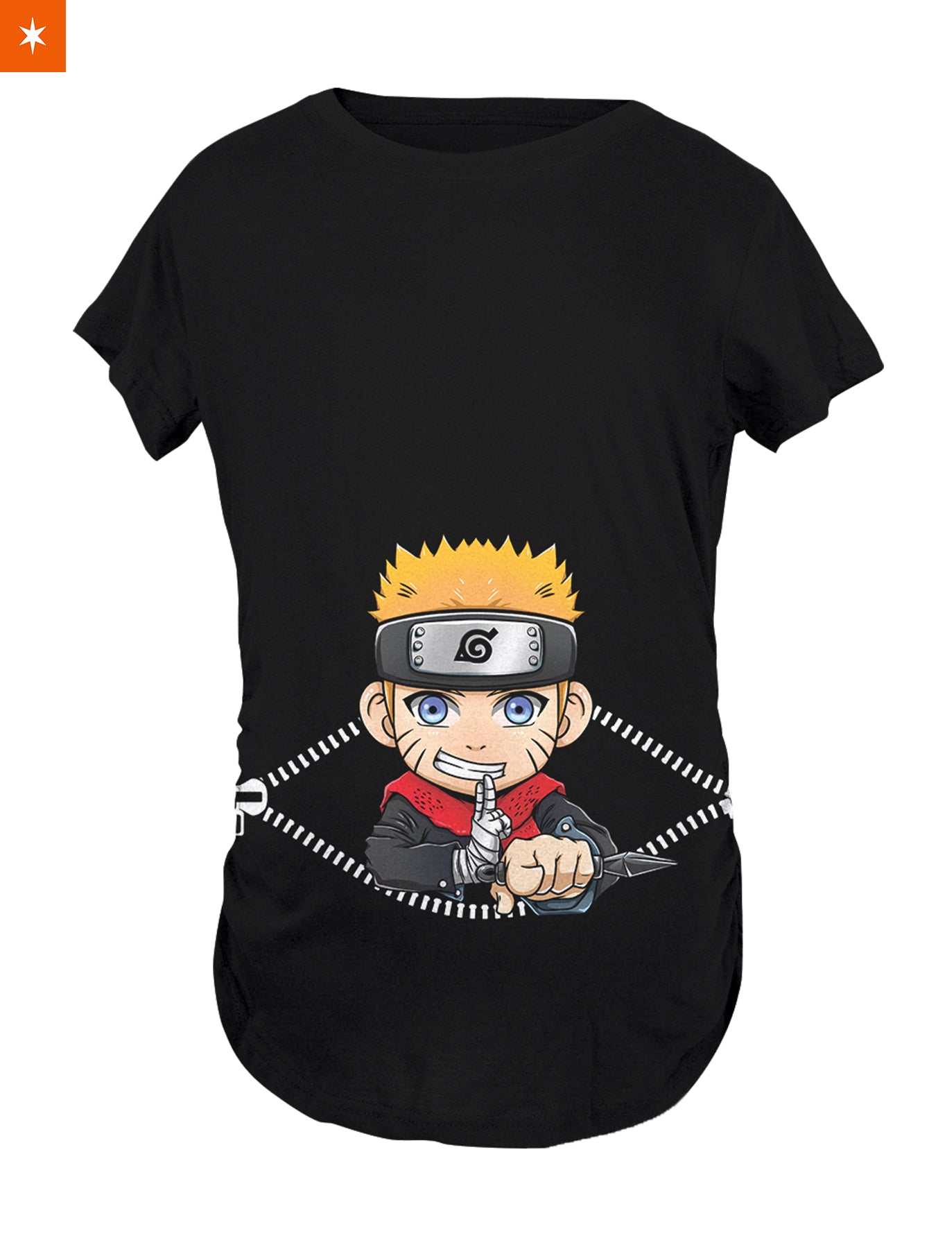 Fandomaniax - Chibi Naruto Peeking Maternity T-Shirt