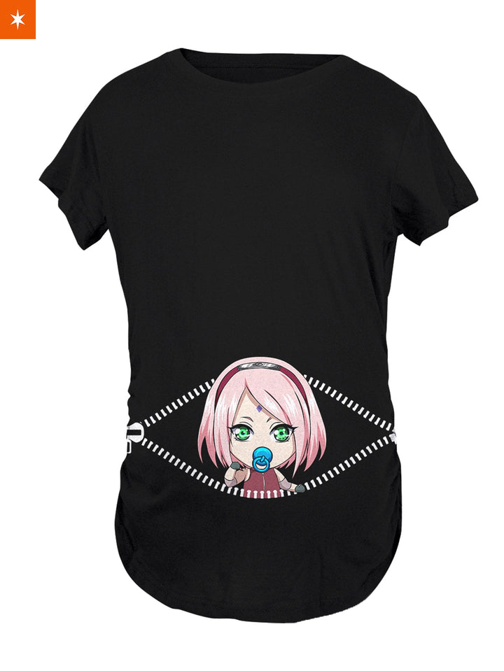 Fandomaniax - Chibi Sakura Peeking Maternity T-Shirt