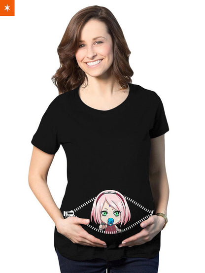 Fandomaniax - Chibi Sakura Peeking Maternity T-Shirt