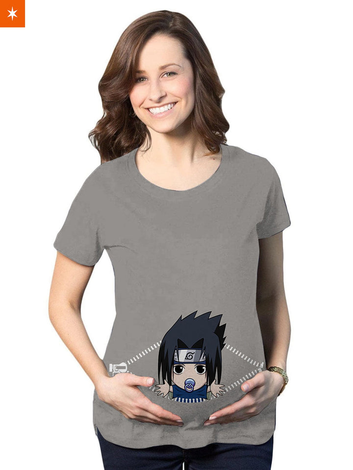 Fandomaniax - Chibi Sasuke Peeking Maternity T-Shirt