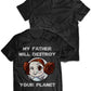 Fandomaniax - Dad Destroy Planet Unisex T-Shirt