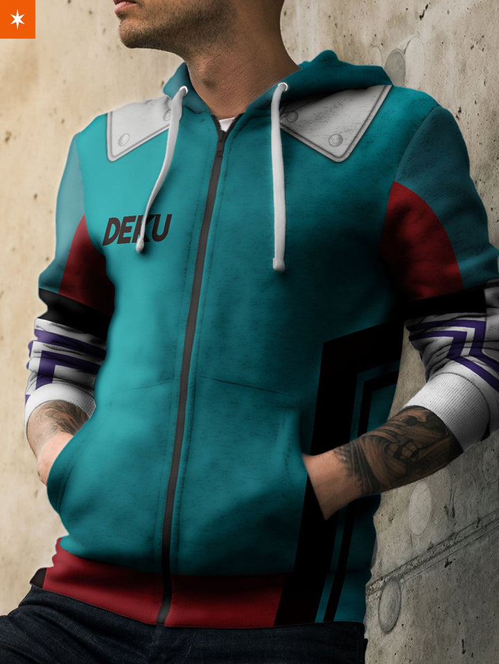 Fandomaniax - Deku Unisex Zipped Hoodie