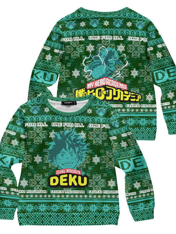 Fandomaniax - Deku Xmas Kids Unisex Wool Sweater