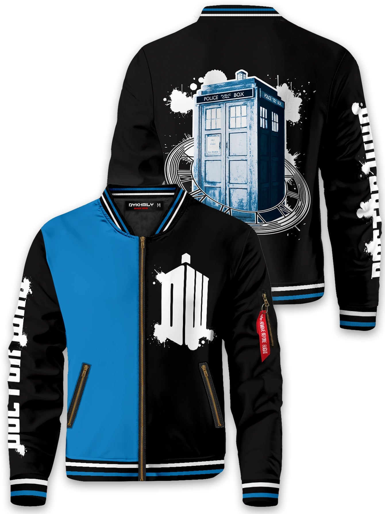 Fandomaniax - Doctor Who Black-Blue Bomber Jacket