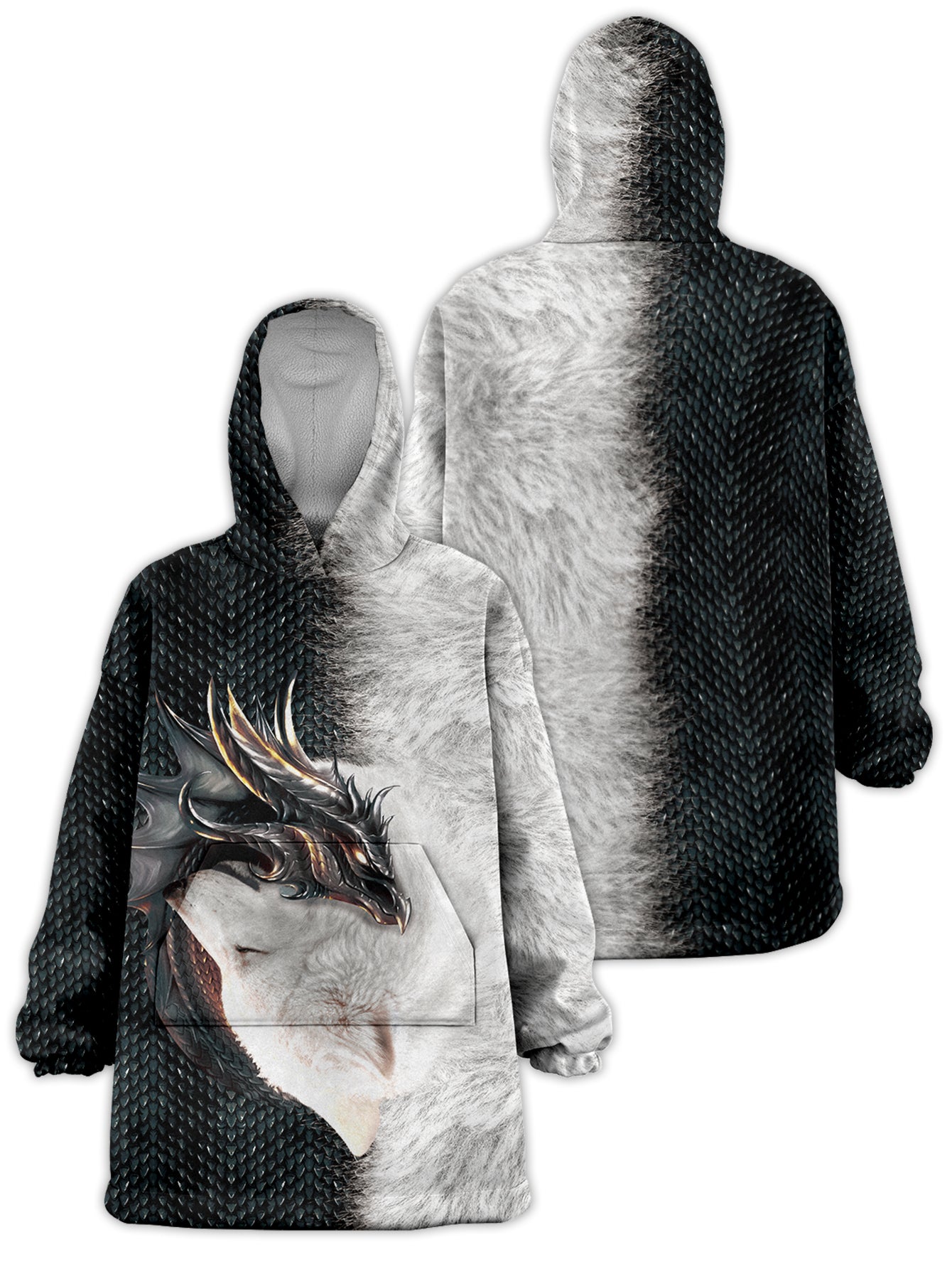 Oversize hoodie black discount dragon