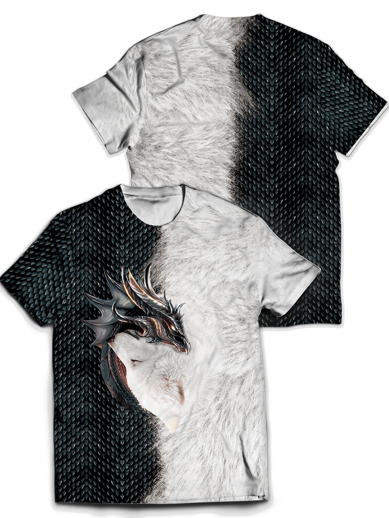 Fandomaniax - Dragon and Wolf Unisex T-Shirt