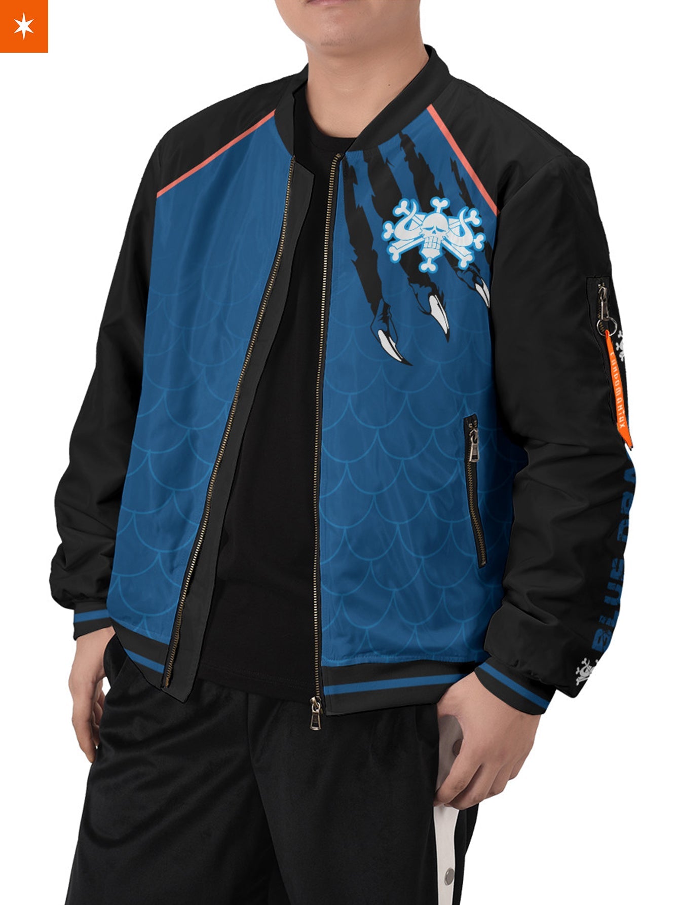 Fandomaniax - Dragon Blue Stylish Bomber Jacket