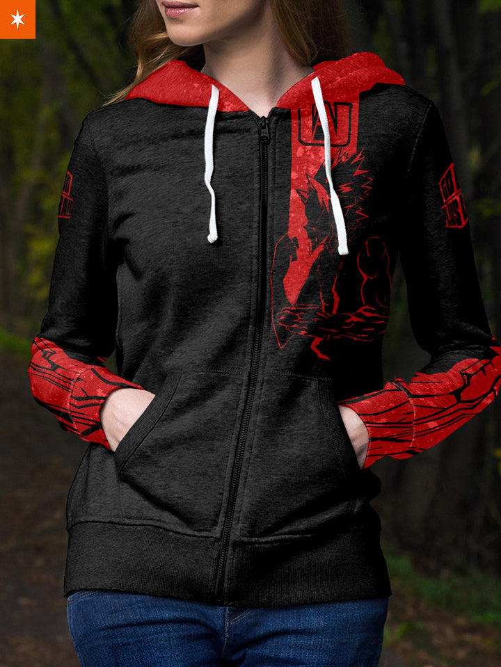 Fandomaniax - Eijiro Kirishima Unisex Zipped Hoodie