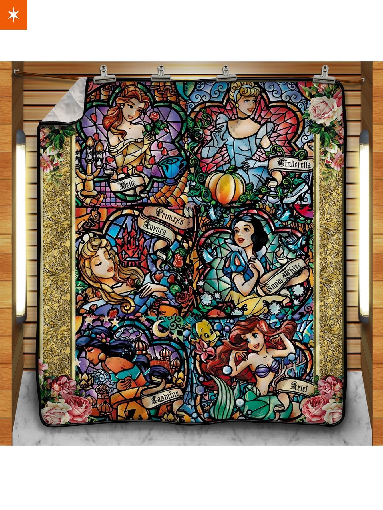 Fandomaniax - Enchanted Tales Stained Glass Quilt Blanket