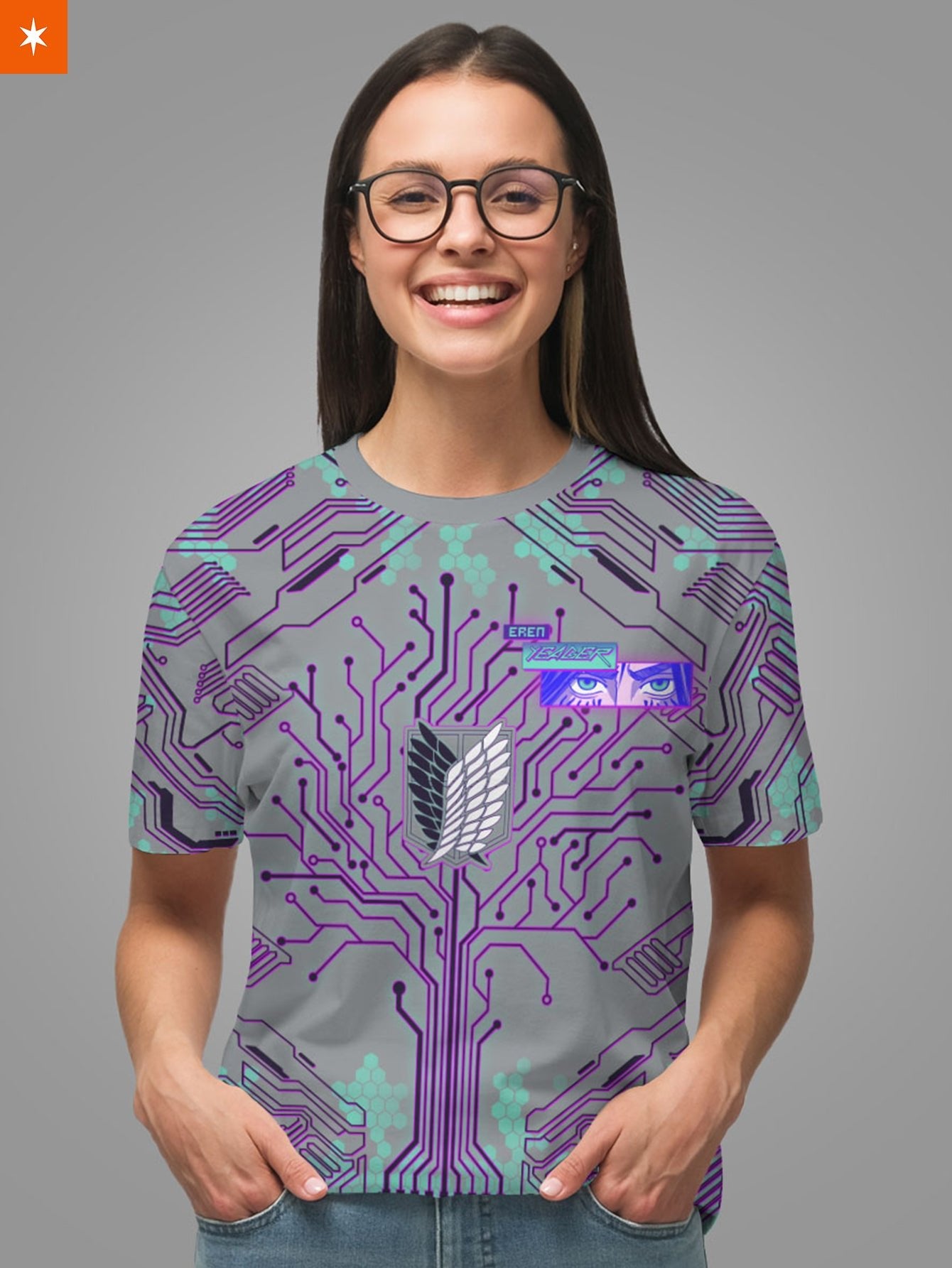Fandomaniax - Eren Cyber Unisex T-Shirt