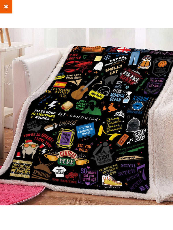 Fandomaniax - Friends Icons Throw Blanket