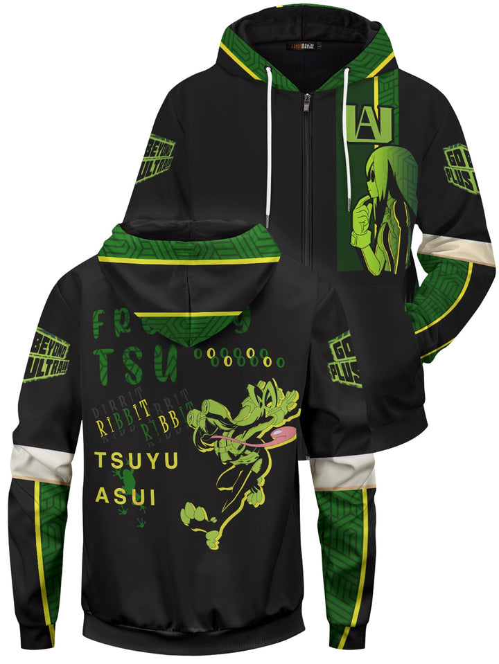 Fandomaniax - Frog Hero Tsuyu Unisex Zipped Hoodie