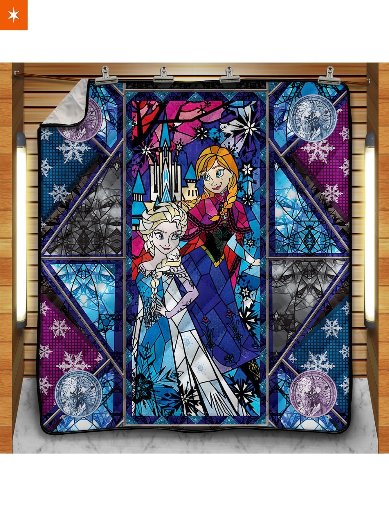 Fandomaniax - Frozen Stained Glass Quilt Blanket
