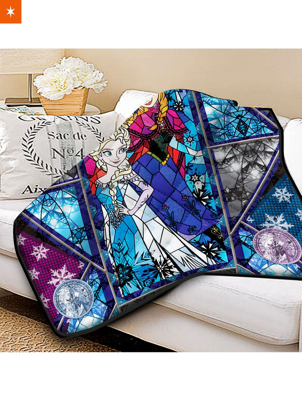 Fandomaniax - Frozen Stained Glass Quilt Blanket