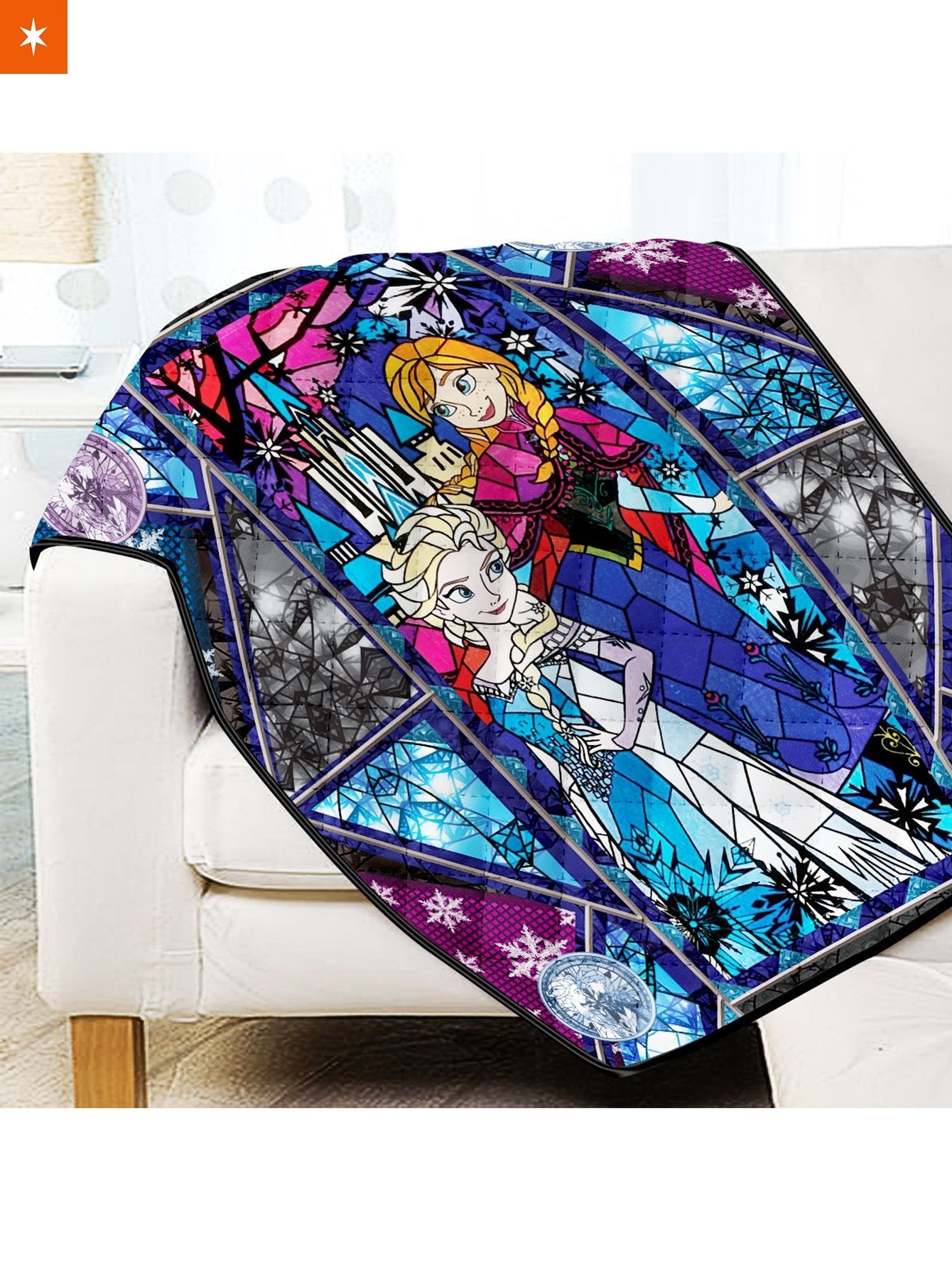Fandomaniax - Frozen Stained Glass Quilt Blanket