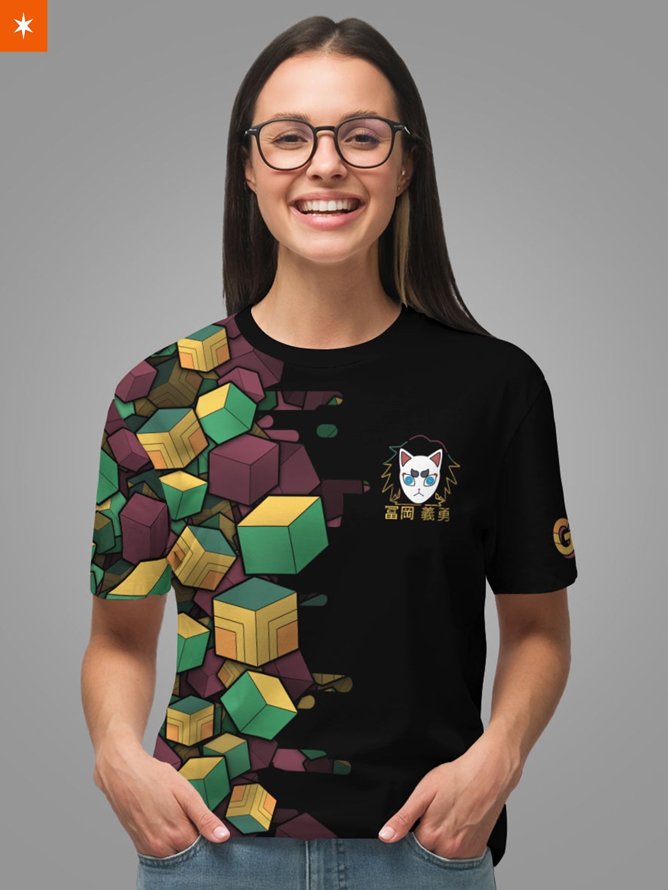 Fandomaniax - Giyu Cube Unisex T-Shirt