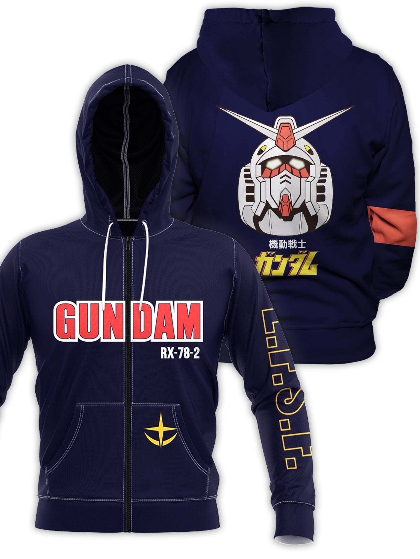 Fandomaniax - Gundam Unisex Zipped Hoodie