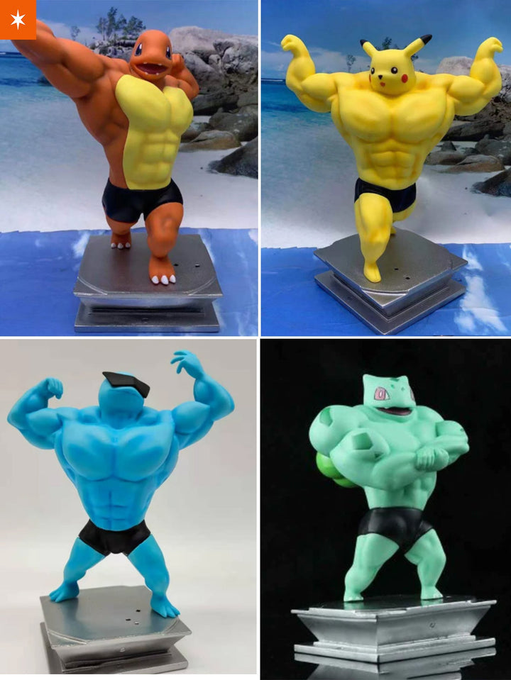 Fandomaniax - Gym Bros Swole Pocket Monsters Keychains/Figurine