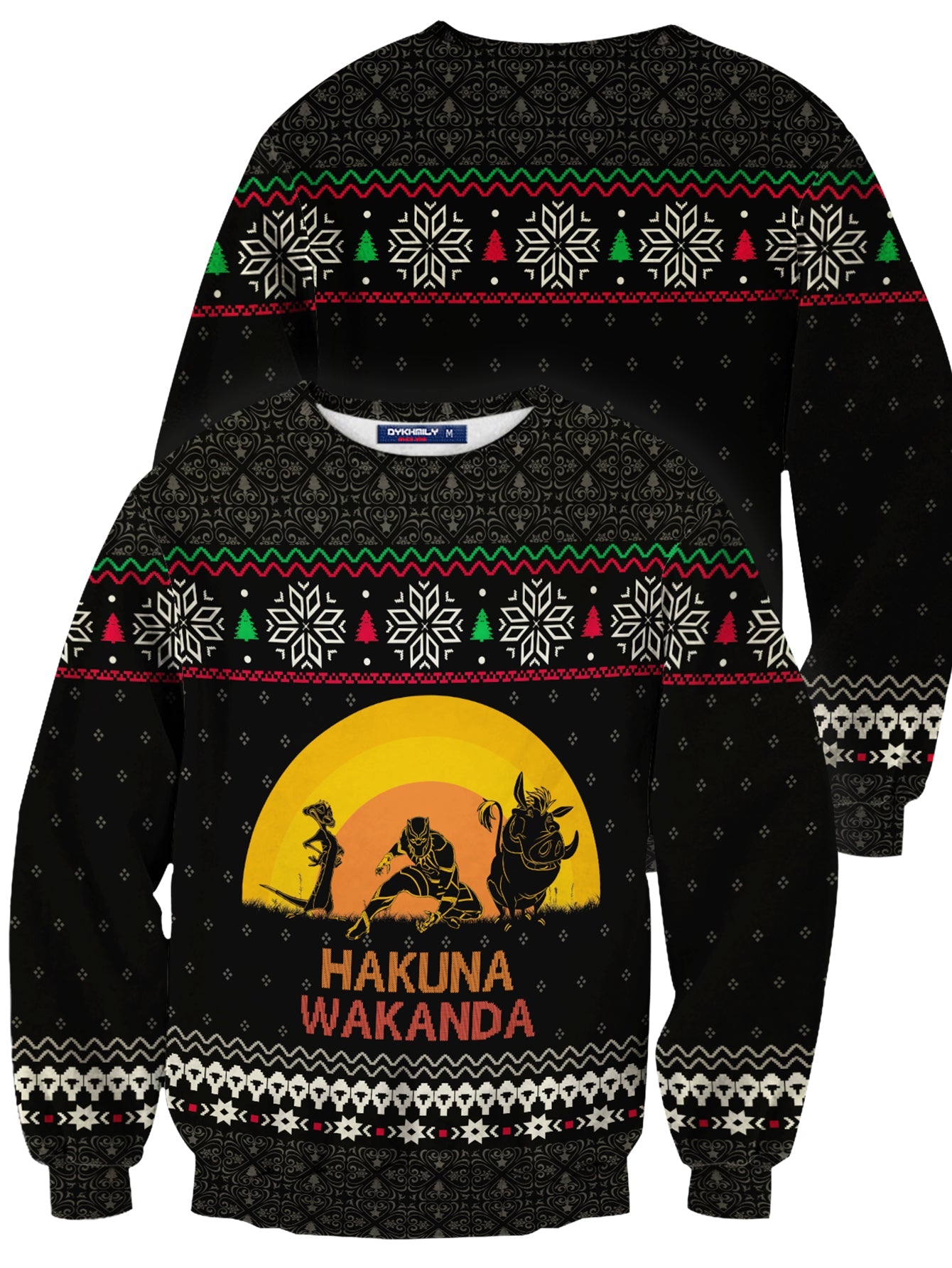 Fandomaniax - Hakuna Wakanda Christmas Unisex Wool Sweater