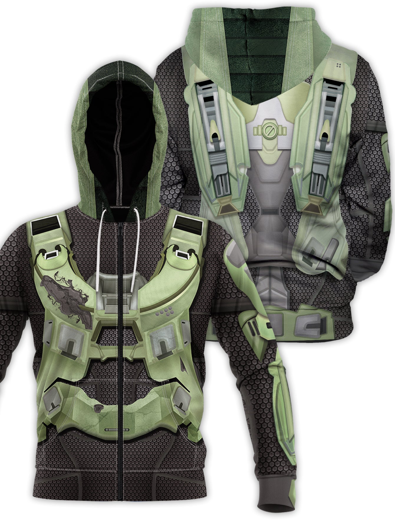 Fandomaniax - Halo Spartan Unisex Zipped Hoodie