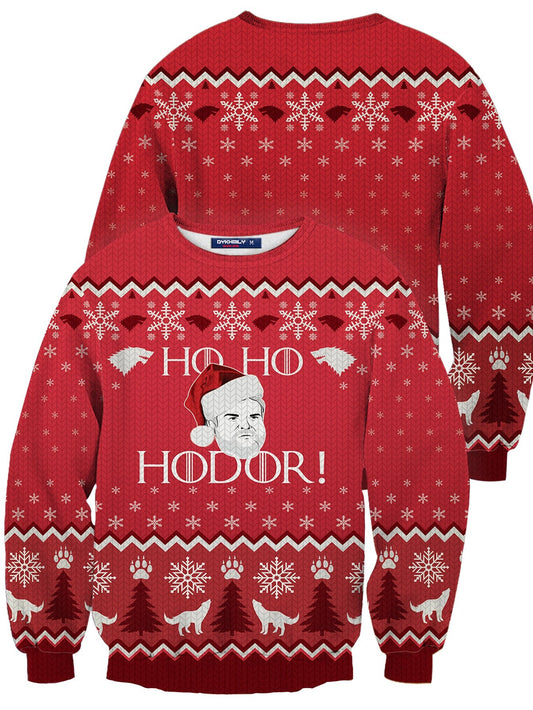 Fandomaniax - Ho! Ho! Hodor! Unisex Wool Sweater