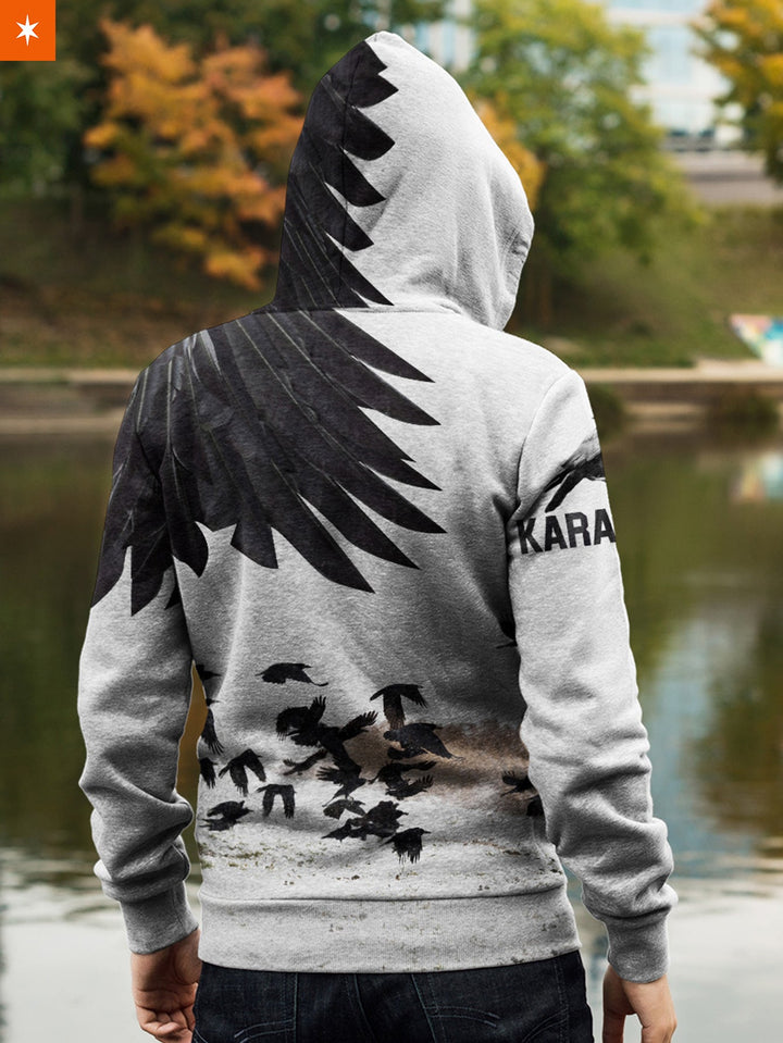 Fandomaniax - Karasuno Crows Unisex Zipped Hoodie