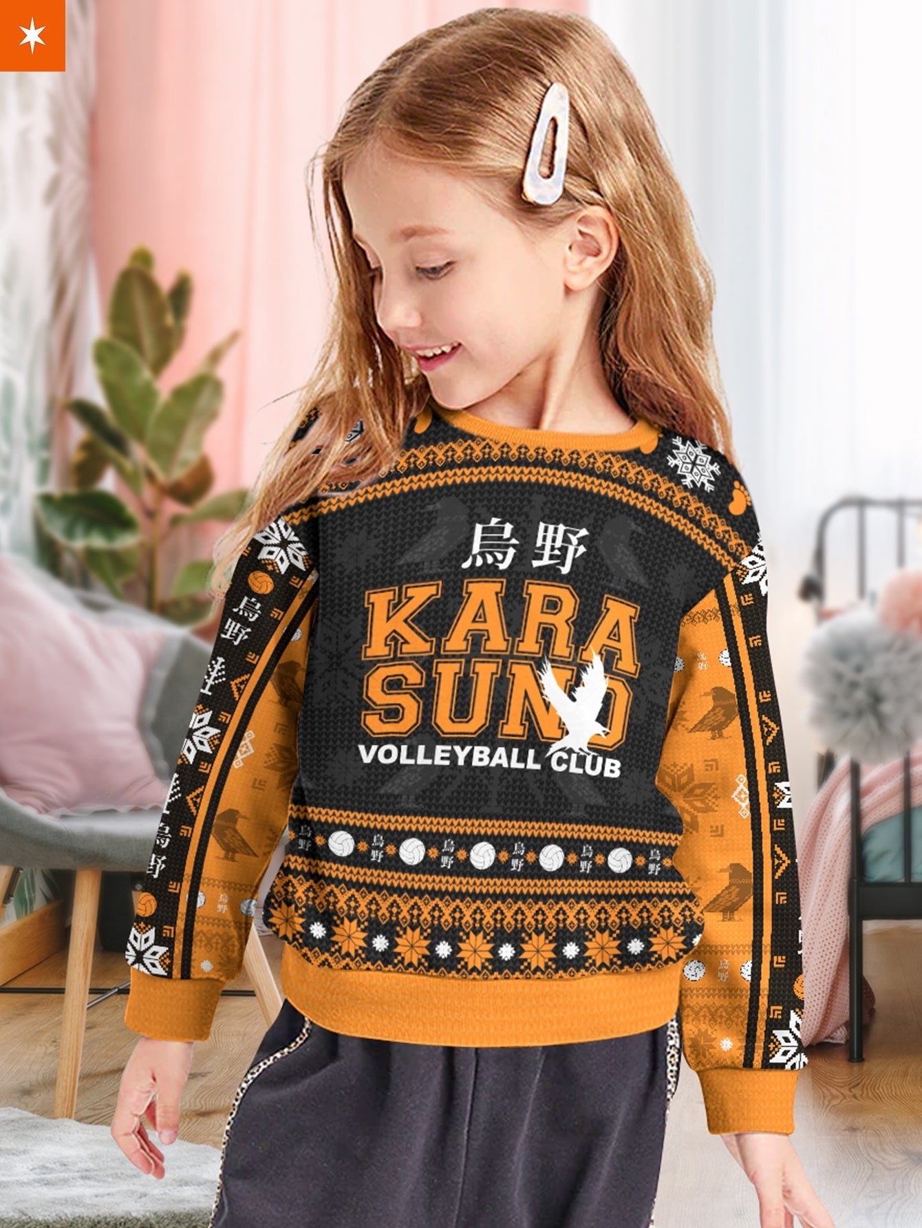 Fandomaniax - Karasuno Jersey Christmas Kids Unisex Wool Sweater