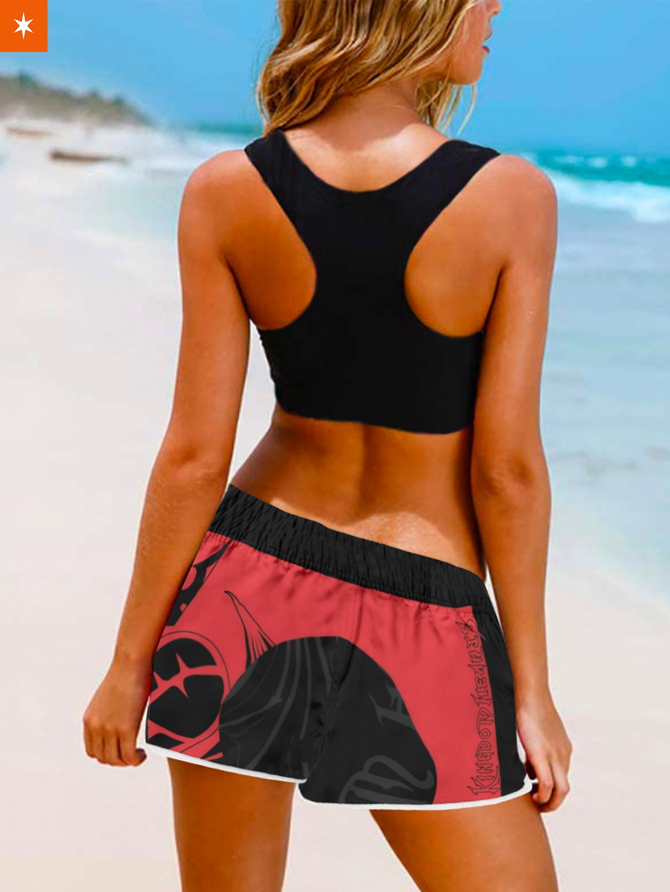 Fandomaniax - KH Black Heart Women Beach Shorts