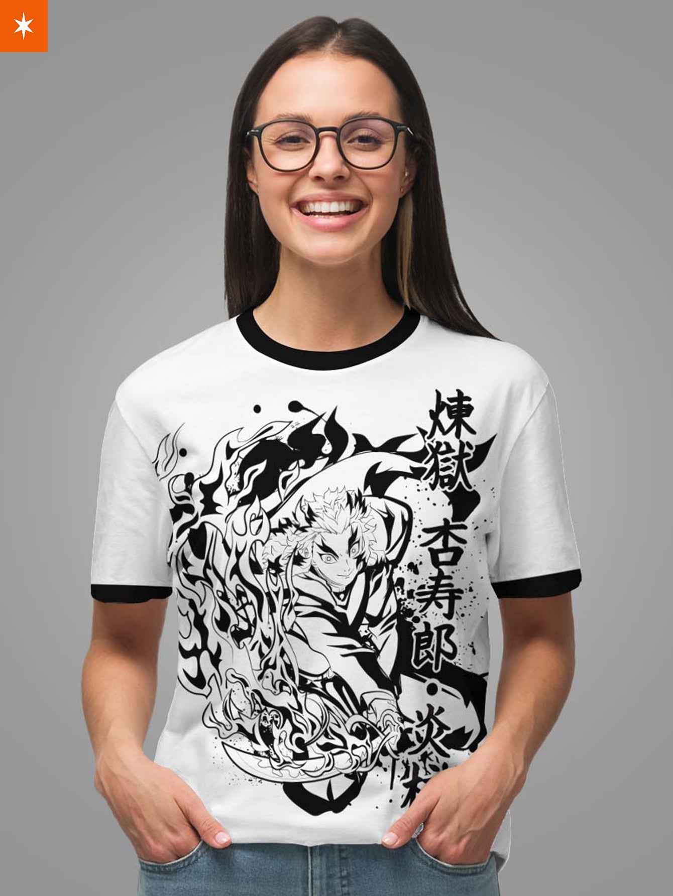 Fandomaniax - Kyojuro B&W Unisex T-Shirt