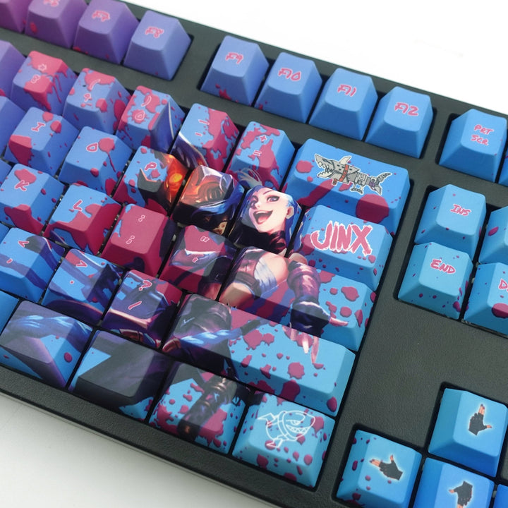 League of Legends | Jinx Keycaps (Limited 50 set ONLy) | Gaming Anime Keycap Sets Keyboard - Goblintechkeys