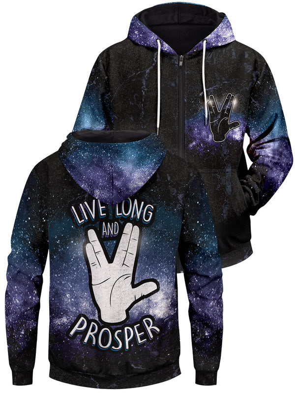 Fandomaniax - Live Long and Prosper Unisex Zipped Hoodie