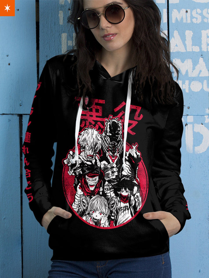 Fandomaniax - MHA Villains Unisex Pullover Hoodie