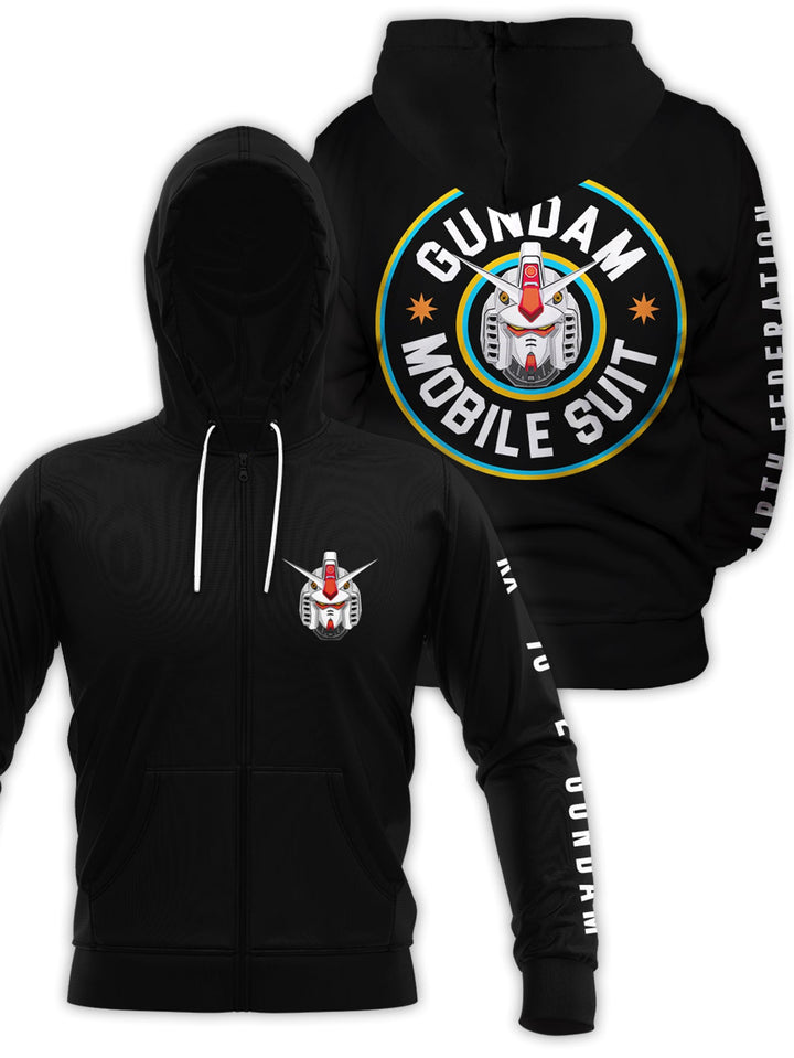 Fandomaniax - Mobile Suit Gundam Unisex Zipped Hoodie