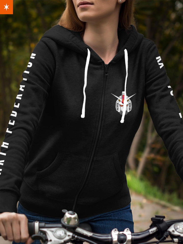 Fandomaniax - Mobile Suit Gundam Unisex Zipped Hoodie