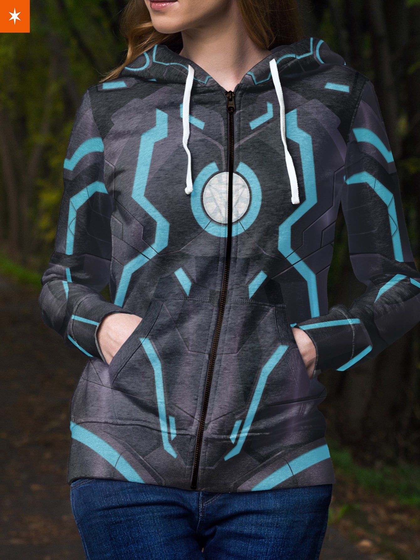Fandomaniax - Neon Tech Iron Man Unisex Zipped Hoodie