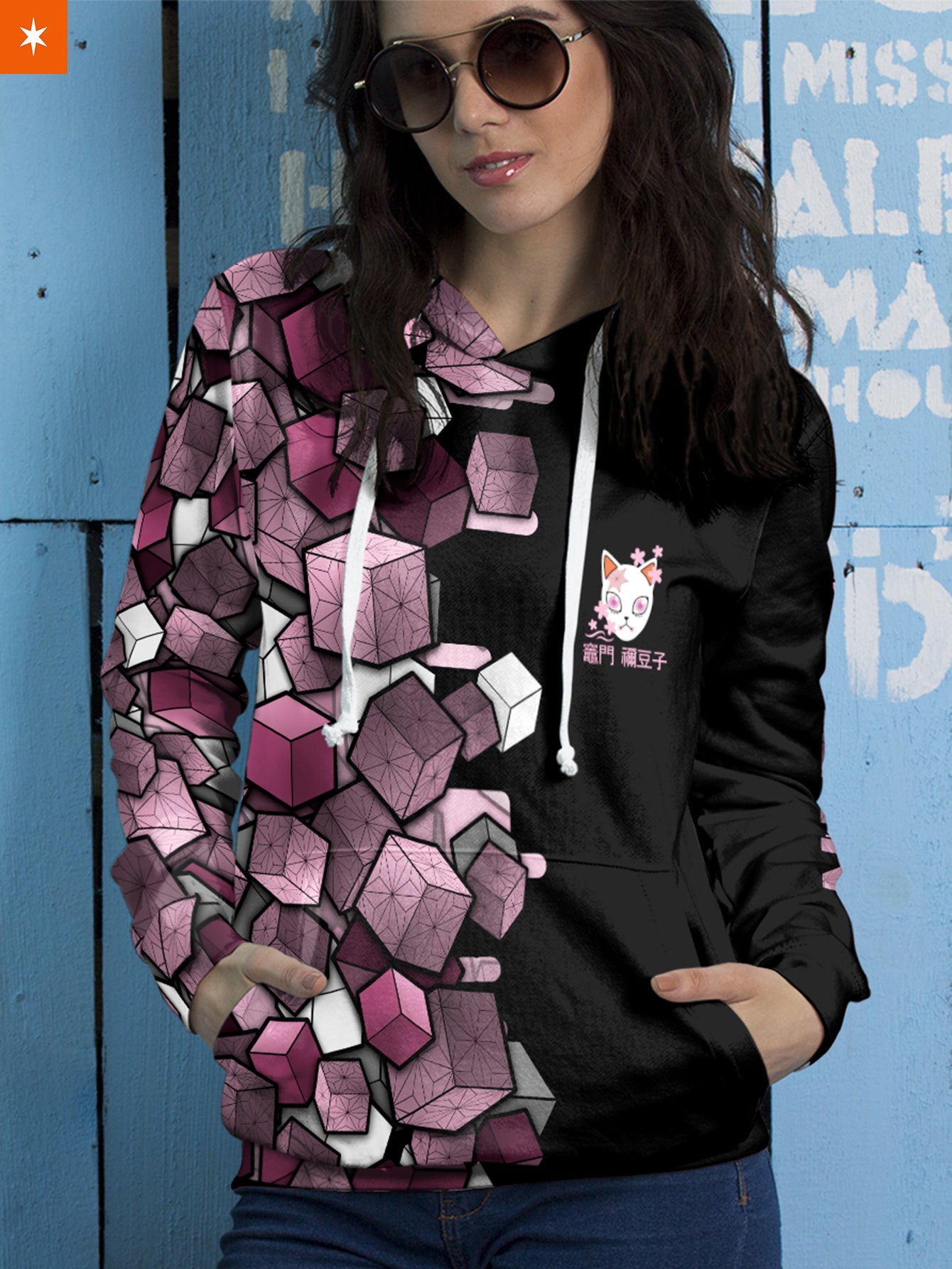 Fandomaniax- Nezuko Cube Unisex Pullover Hoodie