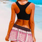 Fandomaniax - Nezuko Plaid Women Beach Shorts