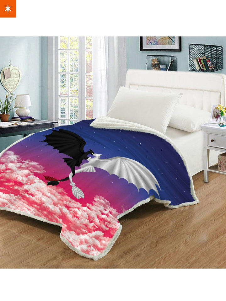 Fandomaniax - Night x Light Fury Throw Blanket