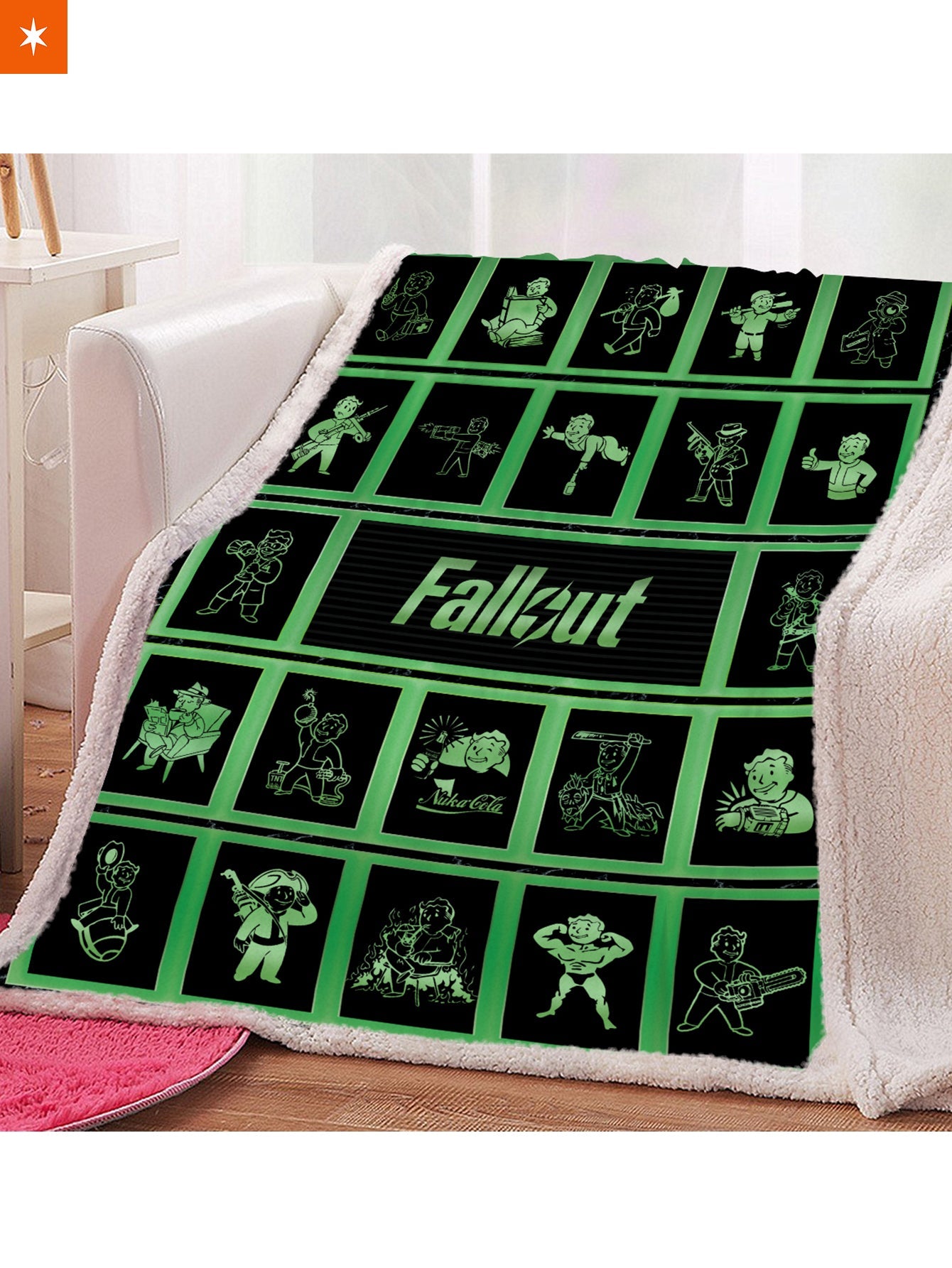 Atomic Fallout Rug Fandomaniax- Nuclear Fallout Throw Blanket