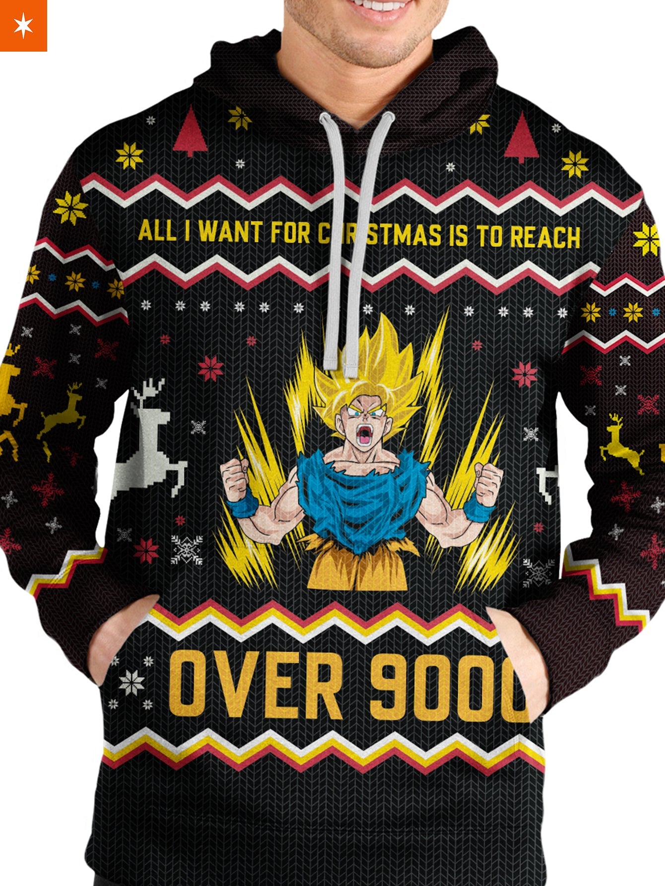 Fandomaniax - Over 9000 Christmas Unisex Pullover Hoodie