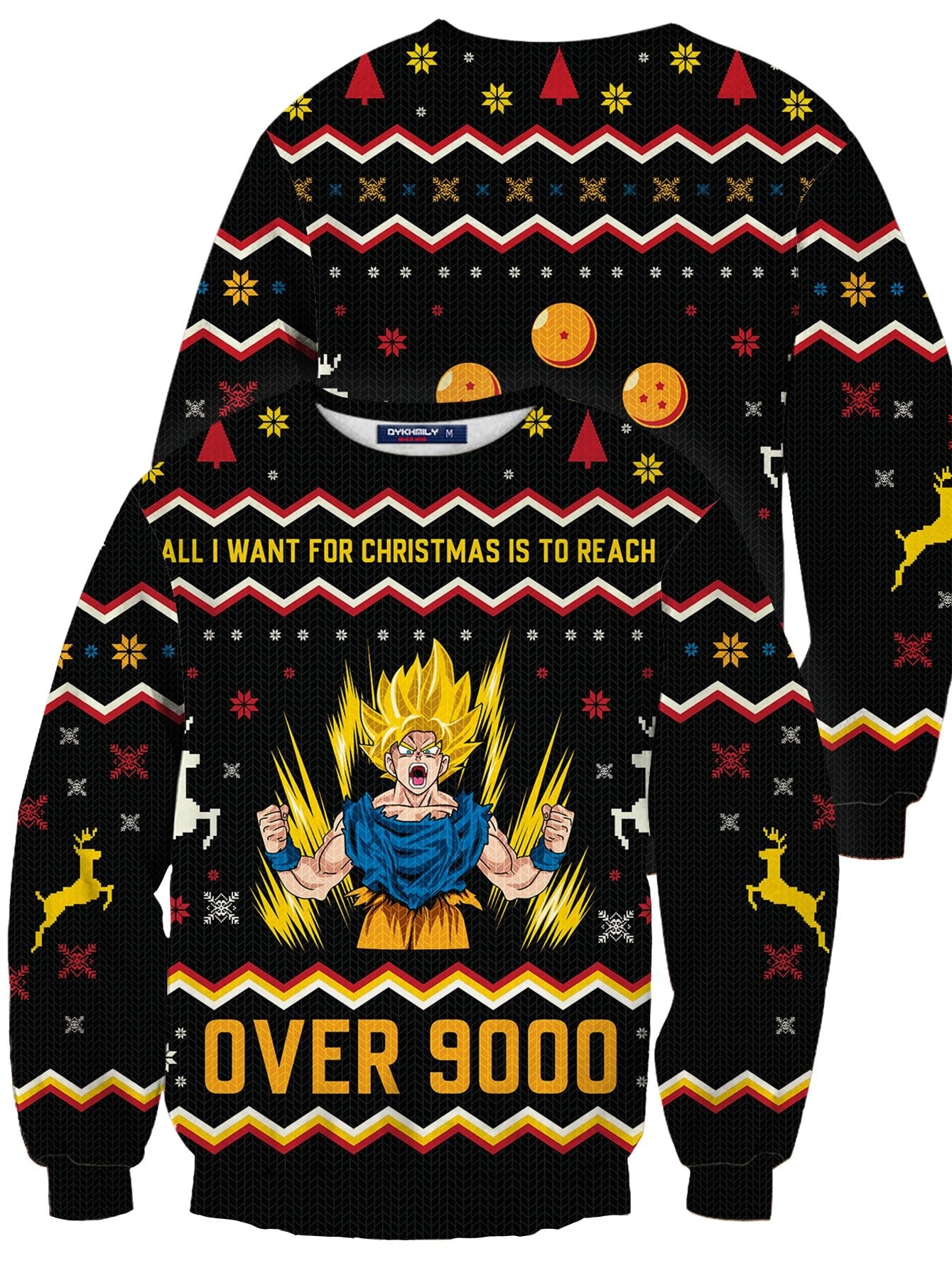 Fandomaniax - Over 9000 Christmas Unisex Wool Sweater