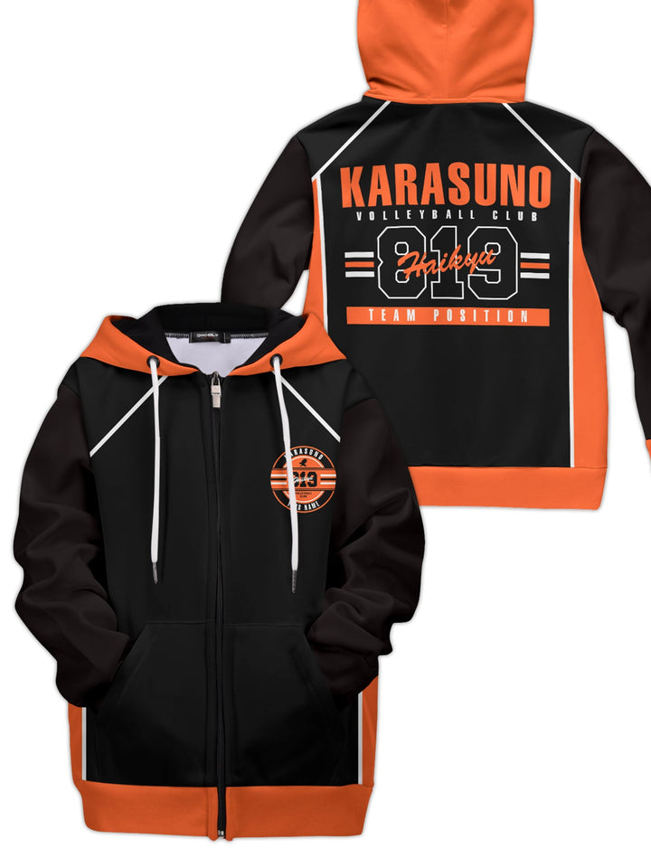 Fandomaniax - Personalized 819 Karasuno Kids Unisex Zipped Hoodie