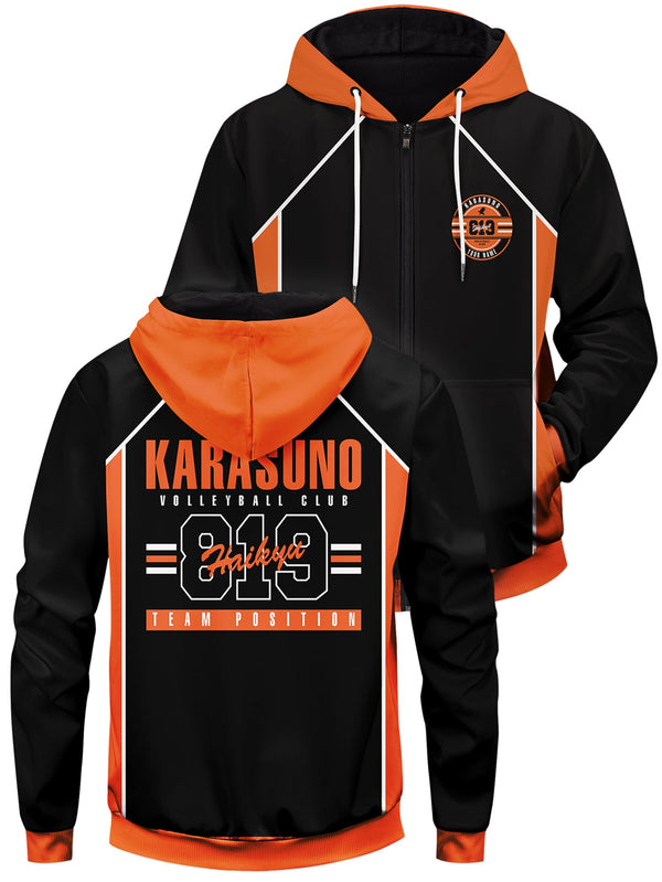 Fandomaniax - Personalized 819 Karasuno Unisex Zipped Hoodie