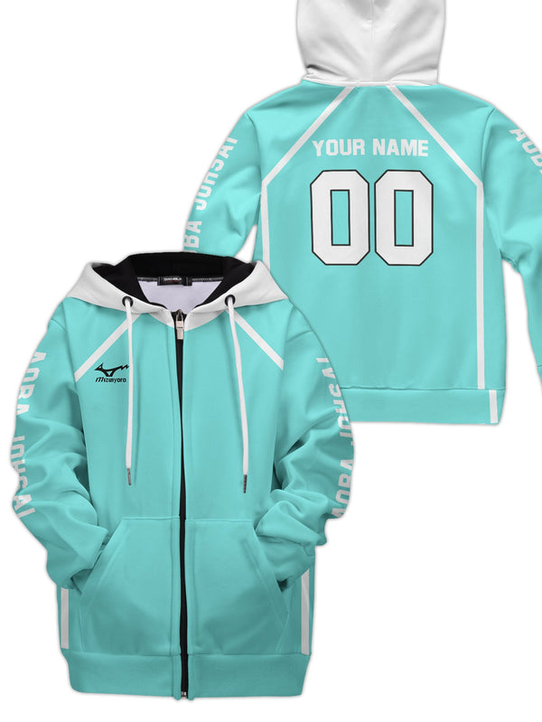 Fandomaniax - Personalized Aoba Johsai Libero Kids Unisex Zipped Hoodie