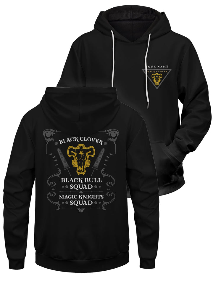 Fandomaniax - Personalized Black Bull Squad Unisex Pullover Hoodie